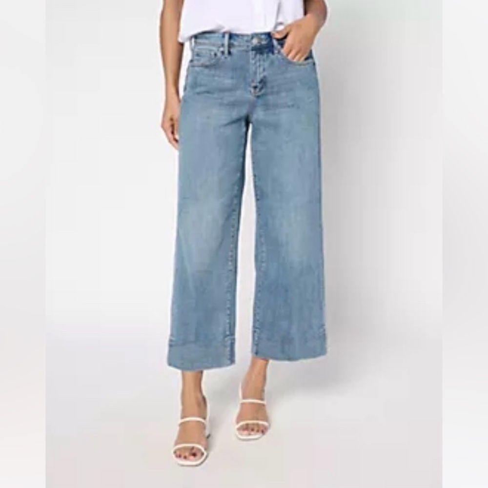 Nydj Teresa Wide Leg Cropped Jeans Size 6